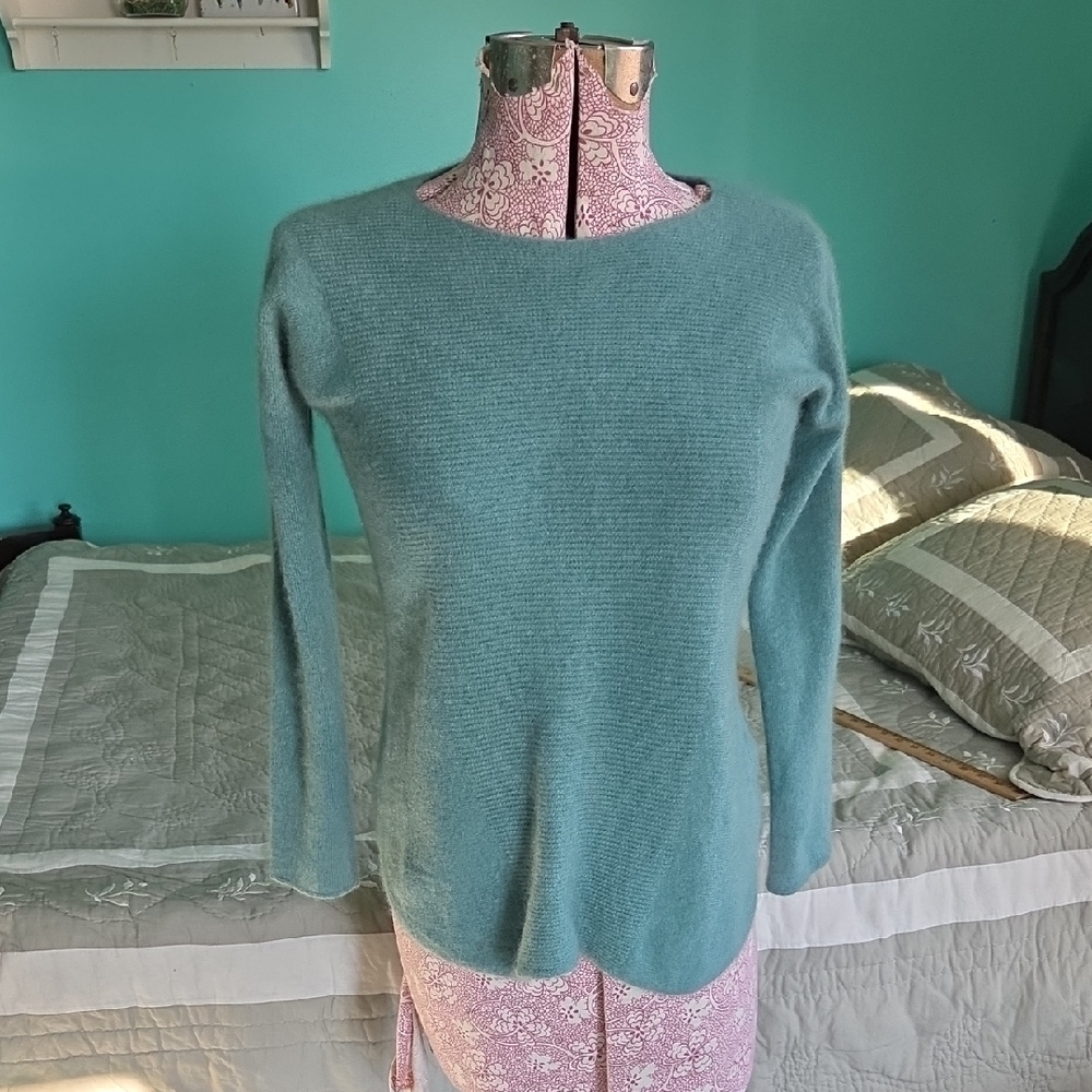 Cashmere Soft Blue Crew Neck Sweater